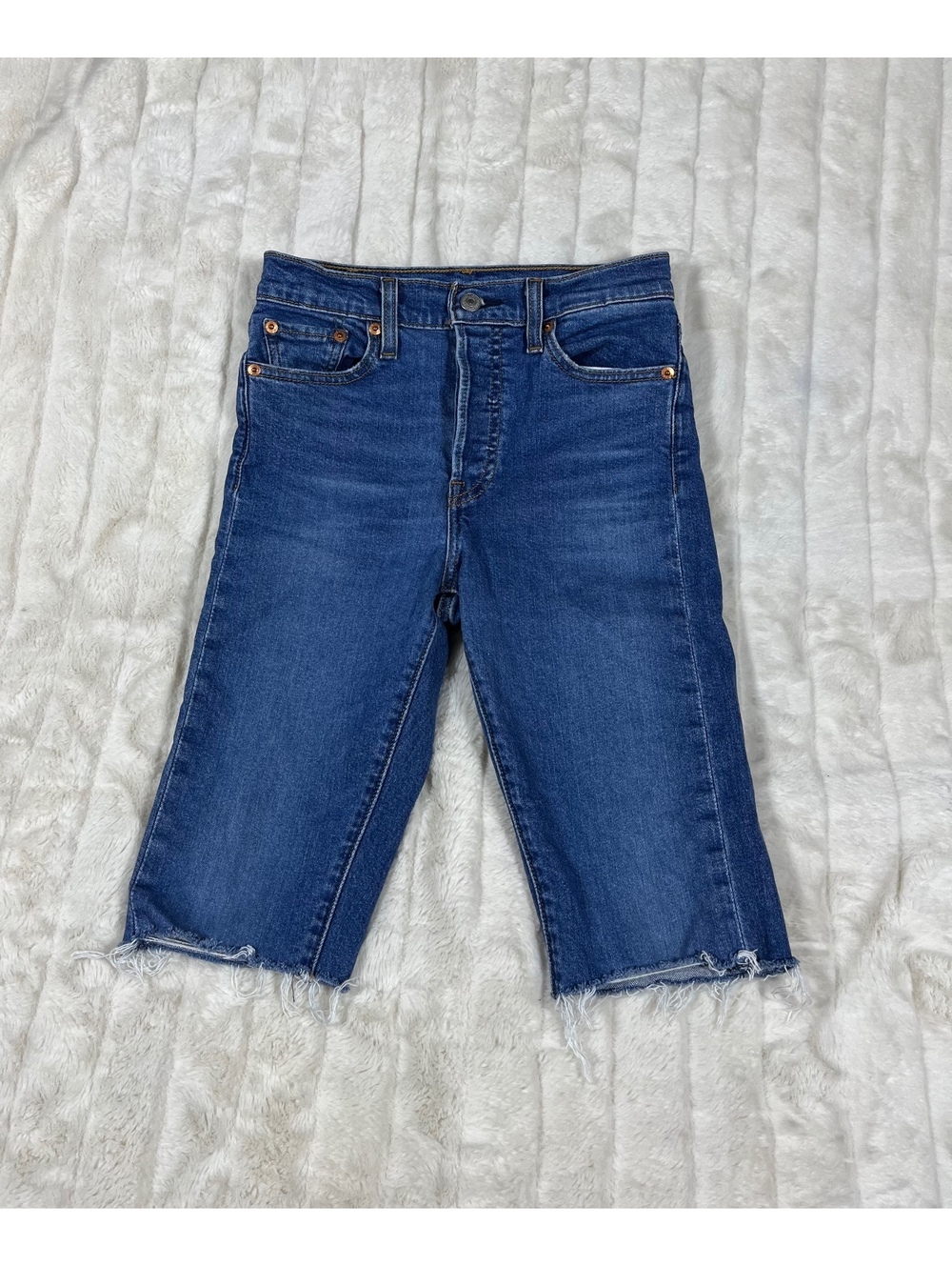 Levi's Wedgie 26 Stretchy Waist Preppy Fall School Classic Denim Skimmer Shorts
